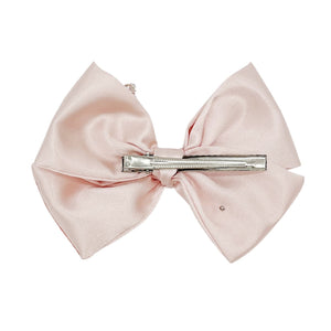 Blush Pink Initial Butterfly Pearl Bow