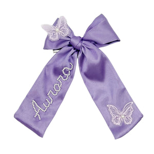 Dark Purple Pearl Butterfly Bow