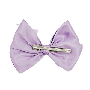 Lavender Initial Butterfly Pearl Bow