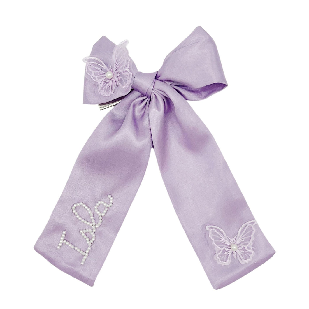 Lavender Pearl Butterfly Bow