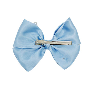 Blue Initial Butterfly Pearl Bow