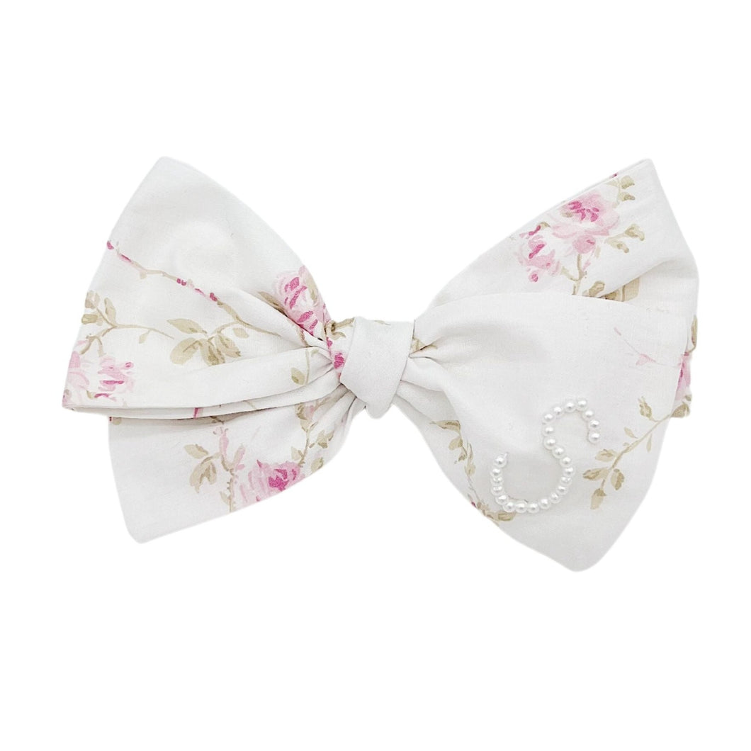 Pink small floral love bow