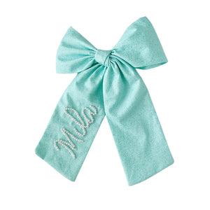 Teal Pearl Bow