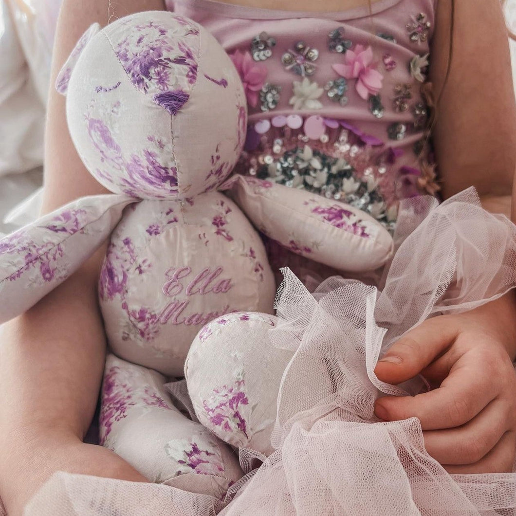 Lavender Floral Teddy Bear