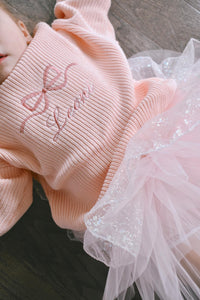 Pink Bow Personalized Sweater