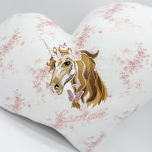 Load image into Gallery viewer, Unicorn Heart Pillow
