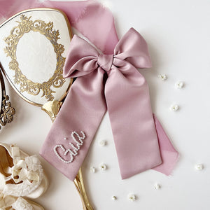 Dark Mauve Satin Bespoke Bow