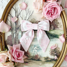 Load image into Gallery viewer, Initial Pearl Pink Toile Bow
