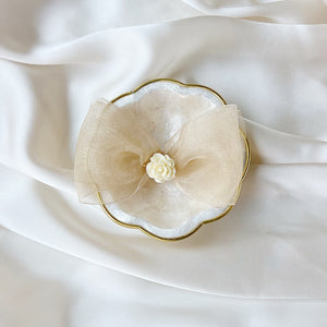 Beige Baby Organza Bow