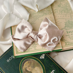Taupe Shimmery Pearl Medium Bow