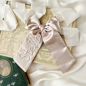 Taupe Shimmery Bespoke Bow