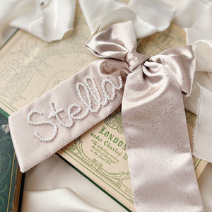 Taupe Shimmery Bespoke Bow