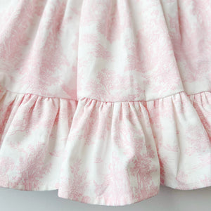 Pink French Toile Tiered Dress