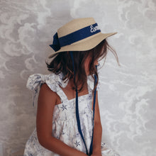 Load image into Gallery viewer, Personalized Pearl Straw Boater Hat
