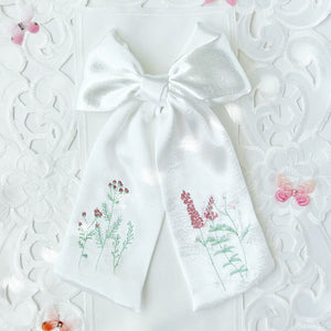 Floral White Bow