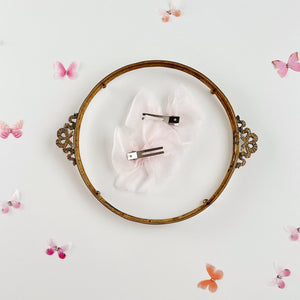 Pink Butterfly Organza Pigtail Bows
