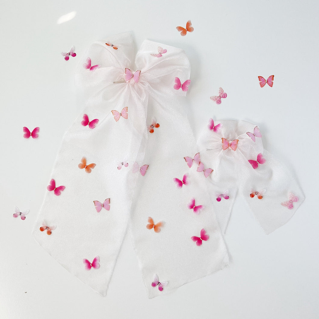 Pink Butterfly Organza Bows {Mama & Mini}