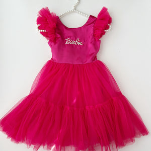 Fuchsia Barbie Pearl Dress
