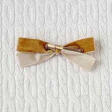 Load image into Gallery viewer, &quot;The Golden Teddy&quot; Medium Velvet Bow
