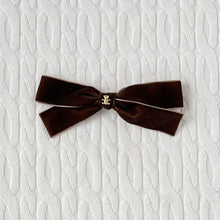 Load image into Gallery viewer, &quot;The Golden Teddy&quot; Medium Velvet Bow
