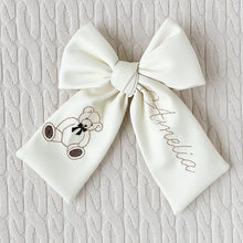 Load image into Gallery viewer, Leather Personalized Teddy Bow
