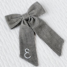 Load image into Gallery viewer, Luxe Houndstooth Initial Bow
