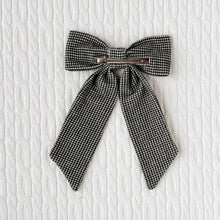 Load image into Gallery viewer, Luxe Houndstooth Initial Bow
