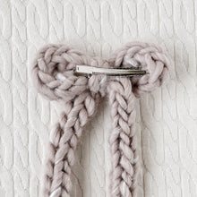 Load image into Gallery viewer, Taupe Chunky Knit Long Bow
