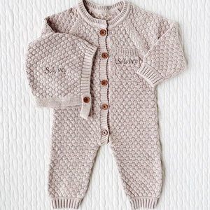 Personalized Camel Baby Knit Set