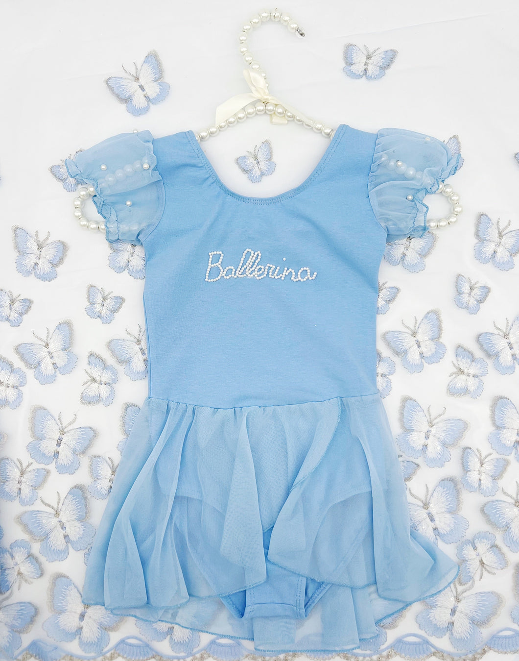 Pearl Beaded Blue Ballerina Tutu