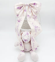 Load image into Gallery viewer, Lavender Floral Easter Basket Bow &amp; Bunny
