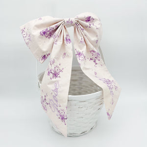 Lavender Floral Easter Basket Bow & Bunny