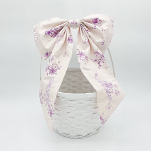 Lavender Floral Easter Basket Bow & Bunny
