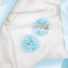 Load image into Gallery viewer, Set of 2 Blue Chiffon Clips
