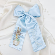 Load image into Gallery viewer, Peter Rabbit Blue Bespoke Pearl Bow
