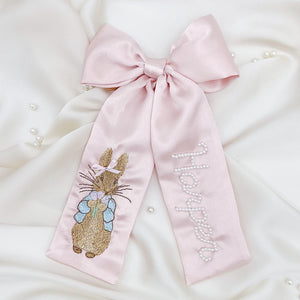 Rabbit Pink Bespoke Pearl Bow