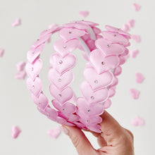 Load image into Gallery viewer, Pink Crystal Heart Headband
