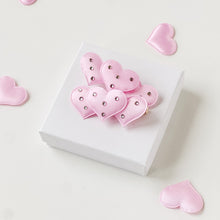 Load image into Gallery viewer, Pink Heart Crystal Pigtail Clips
