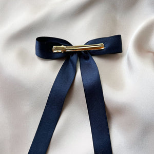 Authentic Navy Dior Long Bow