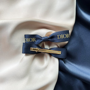 Authentic Navy Dior Mini Bow