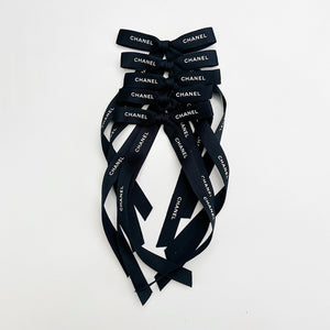 Coco Black Long Ribbon Bow