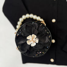 Load image into Gallery viewer, Black Lola Round Tweed Purse
