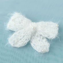 Load image into Gallery viewer, White Pearl Knit Medium Bow
