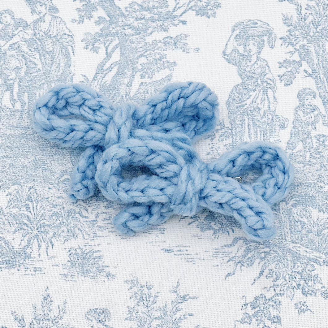 Baby Blue Knit Baby Bows
