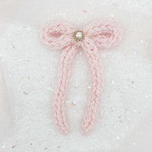 Load image into Gallery viewer, Pink Chunky Knit Long Bow
