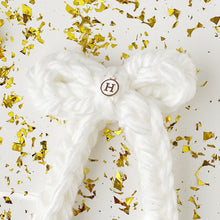 Load image into Gallery viewer, White Knit Initial Bow
