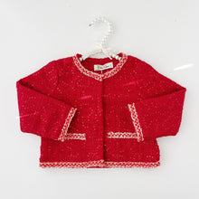 Load image into Gallery viewer, Size 2 Red Tweed Jacket RTS
