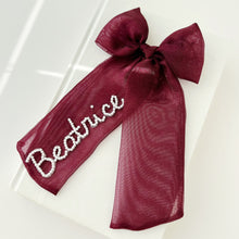 Load image into Gallery viewer, Burgundy Sheer Bespoke Bow
