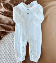 Load image into Gallery viewer, White Personalized Knit Romper
