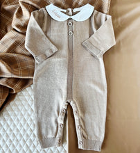 Load image into Gallery viewer, Brown Personalized Knit Romper
